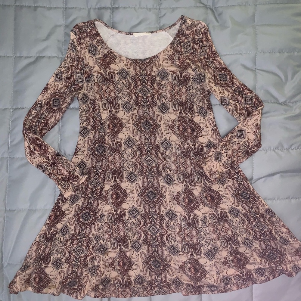 Lush Long Sleeved Printed Dress